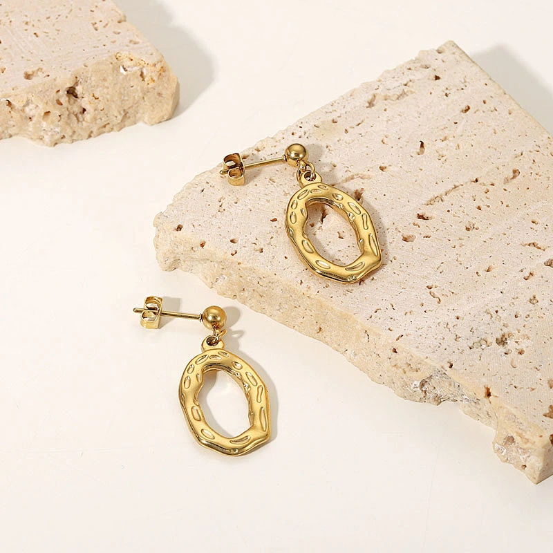 Basic Stud Post Pendant Stainless Steel Earring For Women