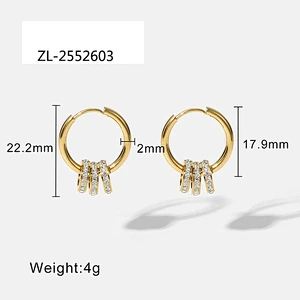 Stainless Steel Crystal Stud Hoop Earrings Factory