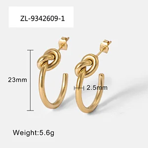 Basic 18K Gold Twisted Lock Hoop Earrings