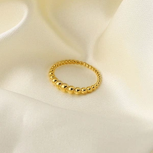 18K Gold Steel Basic Stainless Steel Bead Ring