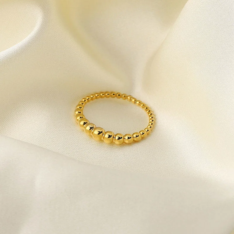 18K Gold Steel Basic Stainless Steel Bead Ring