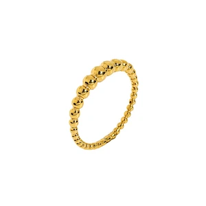 18K Gold Steel Basic Stainless Steel Bead Ring