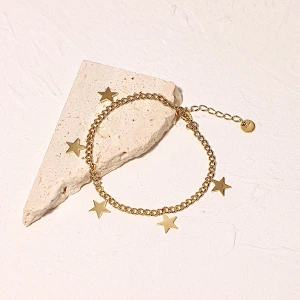 Stainless Steel Gold Stars Chain Bracelets