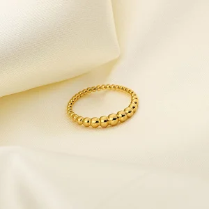 18K Gold Steel Basic Stainless Steel Bead Ring