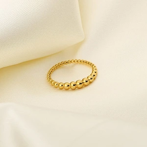 18K Gold Steel Basic Stainless Steel Bead Ring
