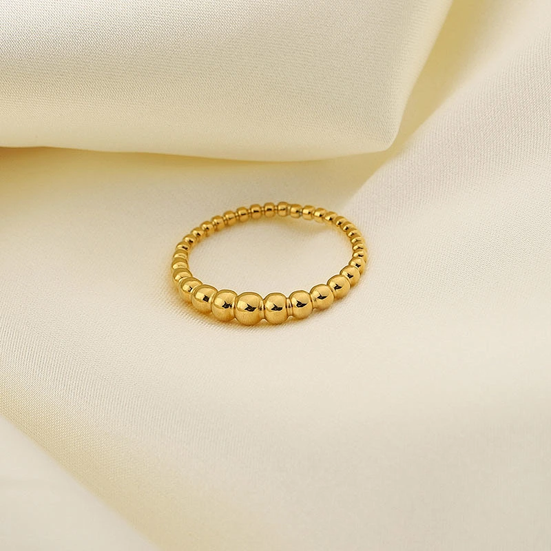 18K Gold Steel Basic Stainless Steel Bead Ring