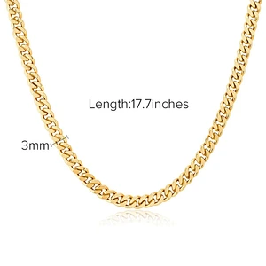 Basic Cuba Chain Layered Stainless Steel Necklace Set