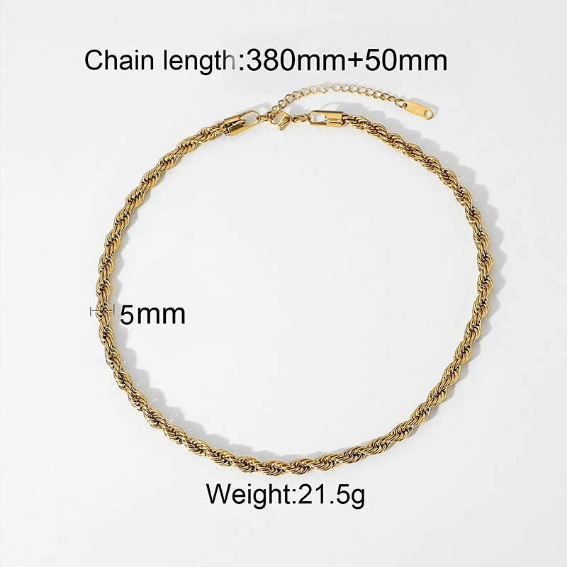 Basic Cuba Chain Layered Stainless Steel Necklace Set