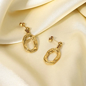 Basic Stud Post Pendant Stainless Steel Earring For Women