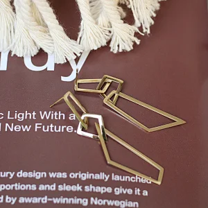 Long Irregularly Shaped Geometric Drop Earrings Wholesale