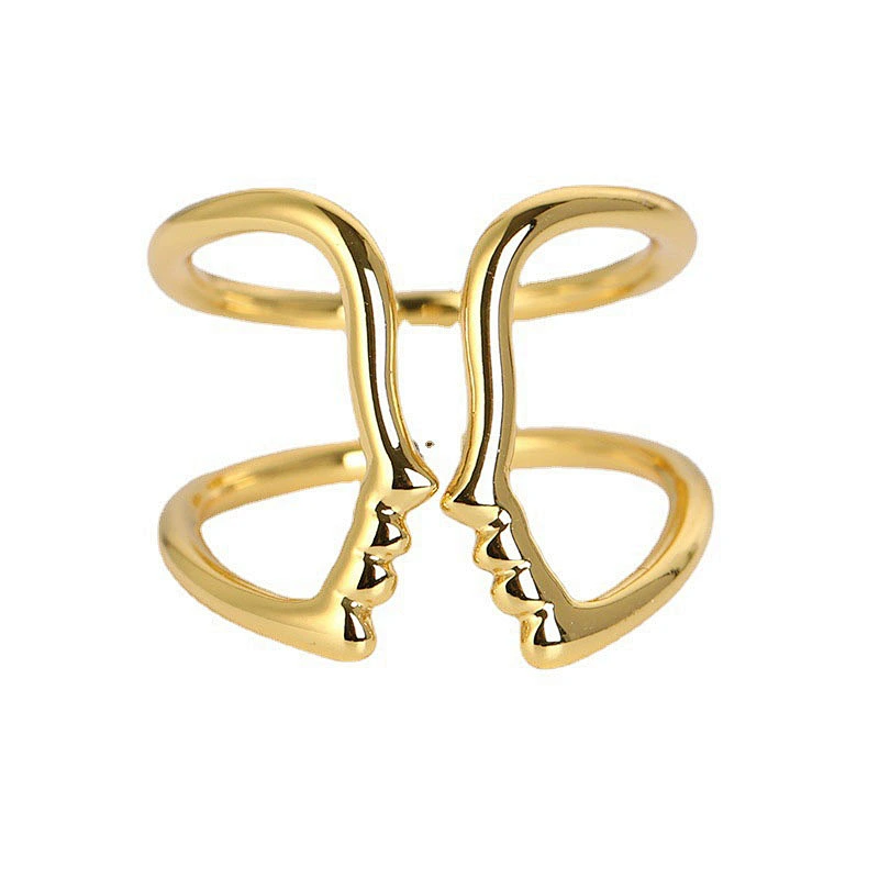 Basic Gemini Face 18K Gold Plated Ring Manufacturer