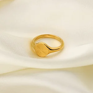 18K Gold Plated High Polished Finger Ring