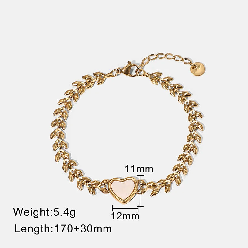 14k Gold Plated Shell Heart Shaped Girls Bracelet