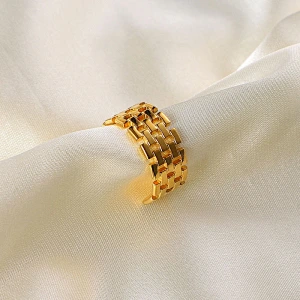 Fashion Open Ring Stainless Steel Hollow Ring Women