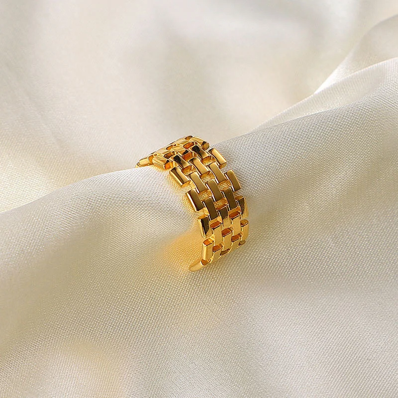 Fashion Open Ring Stainless Steel Hollow Ring Women