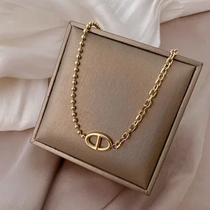 Stainless Steel Simple Thick Chain Necklace Customized