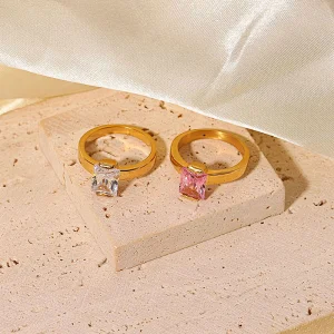 Charm Small Jewelry Colored Zircon Ring For Women