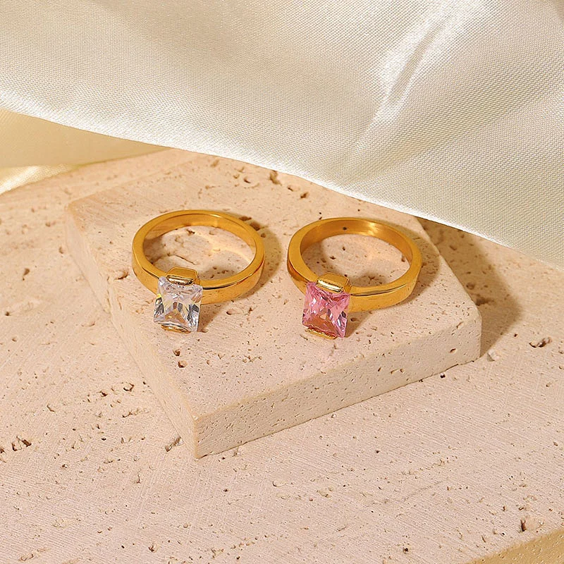 Charm Small Jewelry Colored Zircon Ring For Women