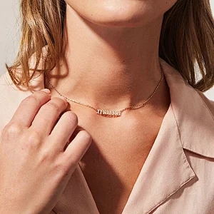Hot Sale Titanium Steel Letter Pendant Necklace Women