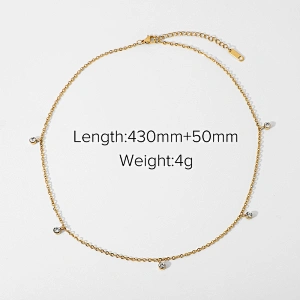 Simple Zircon Choker Necklace Steel Necklace wholesale