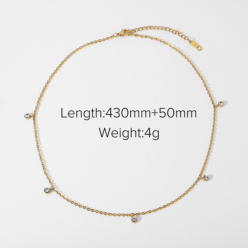 Simple Zircon Choker Necklace Steel Necklace wholesale