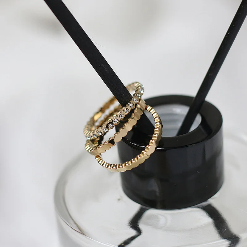 Three-Piece Set Of Geometric Rings Set For Women