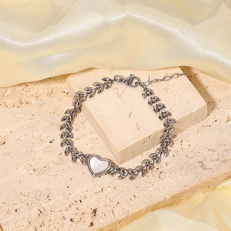 14k Gold Plated Shell Heart Shaped Girls Bracelet