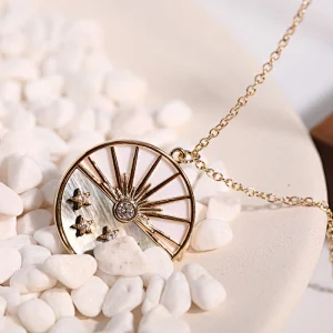 Vintage Sun Moon Zircon Pendant Couple Necklace