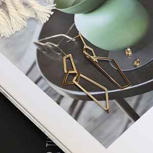 Long Irregularly Shaped Geometric Drop Earrings Wholesale