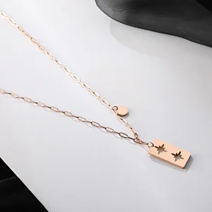 Trend Double Hollow Star Pendant Necklace Customize