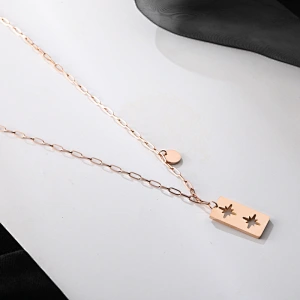 Trend Double Hollow Star Pendant Necklace Customize