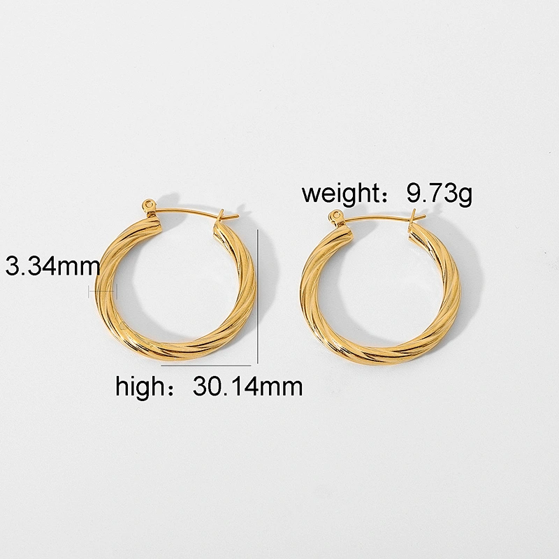 Fashion Gold C Shape Metal Earrings Wholesale