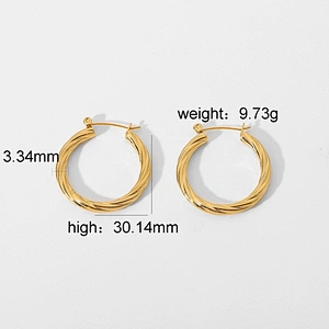 Fashion Gold C Shape Metal Earrings Wholesale