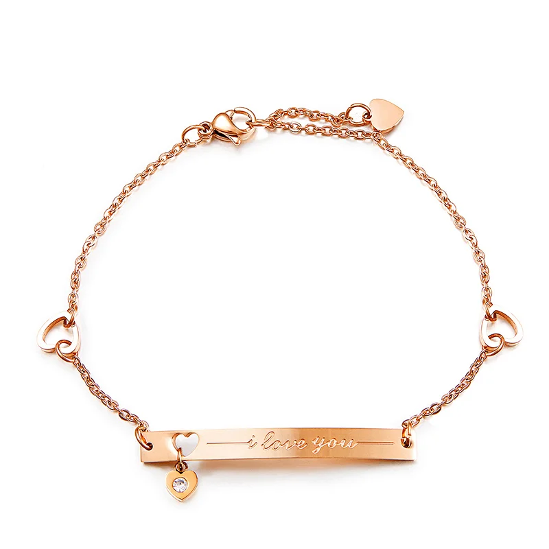 Stainless Steel Rose Gold Rhodium Plated Bracelet