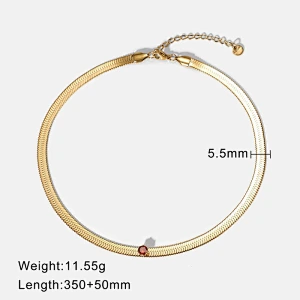 Simple Stainless Steel Jewelry Rectangular Color Necklace