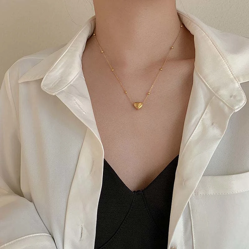 18K Gold Plated Delicate Heart Necklace Custom