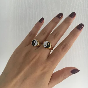 Stainless Steel Ring 18K Gold Metal Titanium Steel Heart Ring