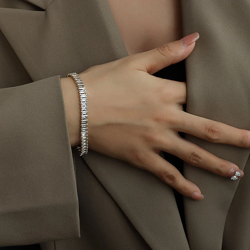 Fashion Stainless Steel Bracelet Cubic Zirconia Womens Jewelry