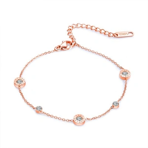 Stainless Steel Rose Gold Roman Numerals Ladies Bracelet