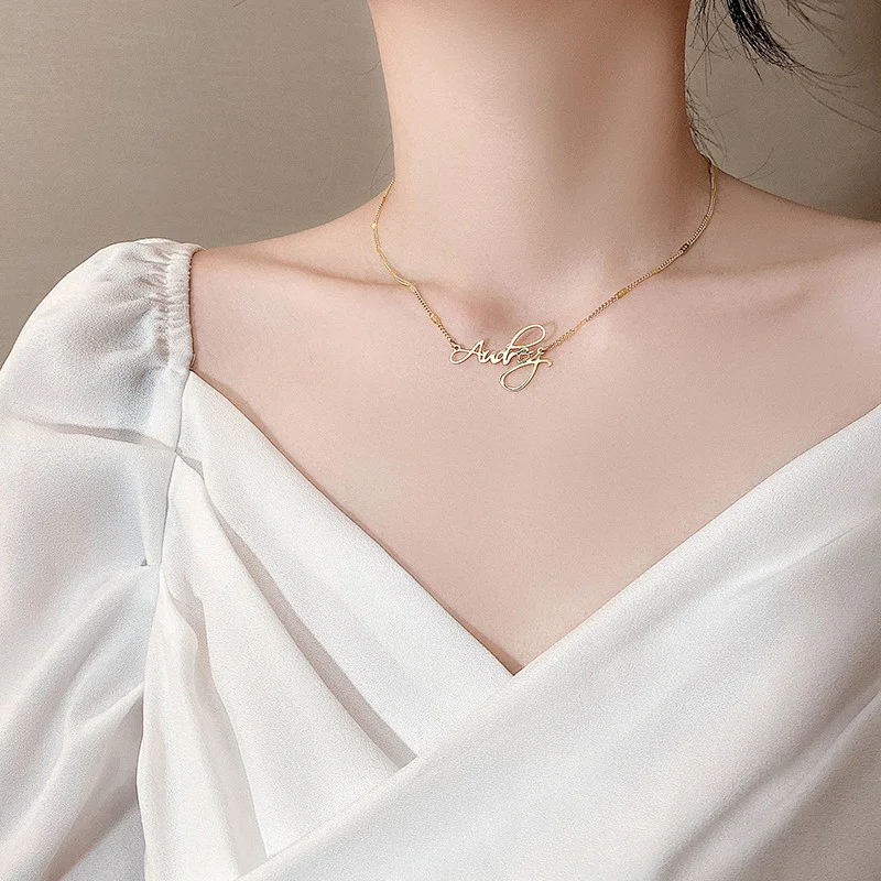 Simple Charm Alphabet Pendant Necklace Custom