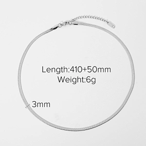 Simple Necklace Silver Single Layer Choker Stainless Steel Necklace