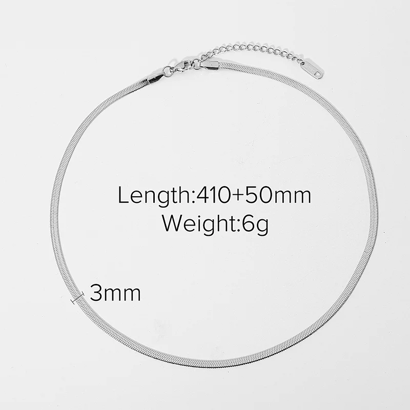 Simple Necklace Silver Single Layer Choker Stainless Steel Necklace