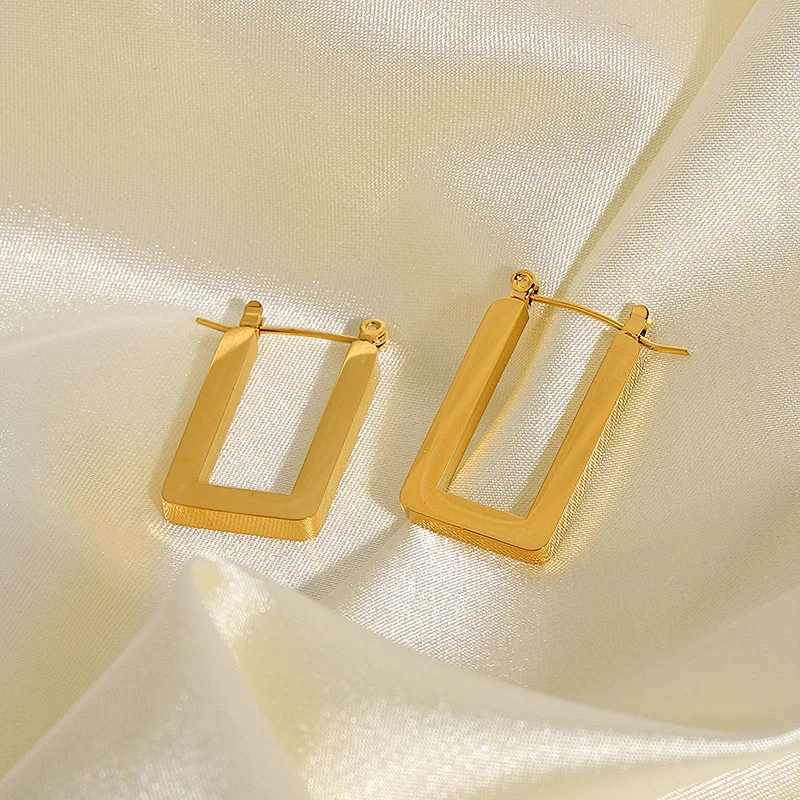 Titanium Steel Earrings Gold Plated Steel Geometric Earrings