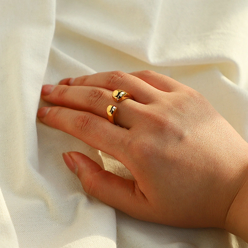 Stainless Steel Ring Ladies Adjustable Open Ring Jewelry