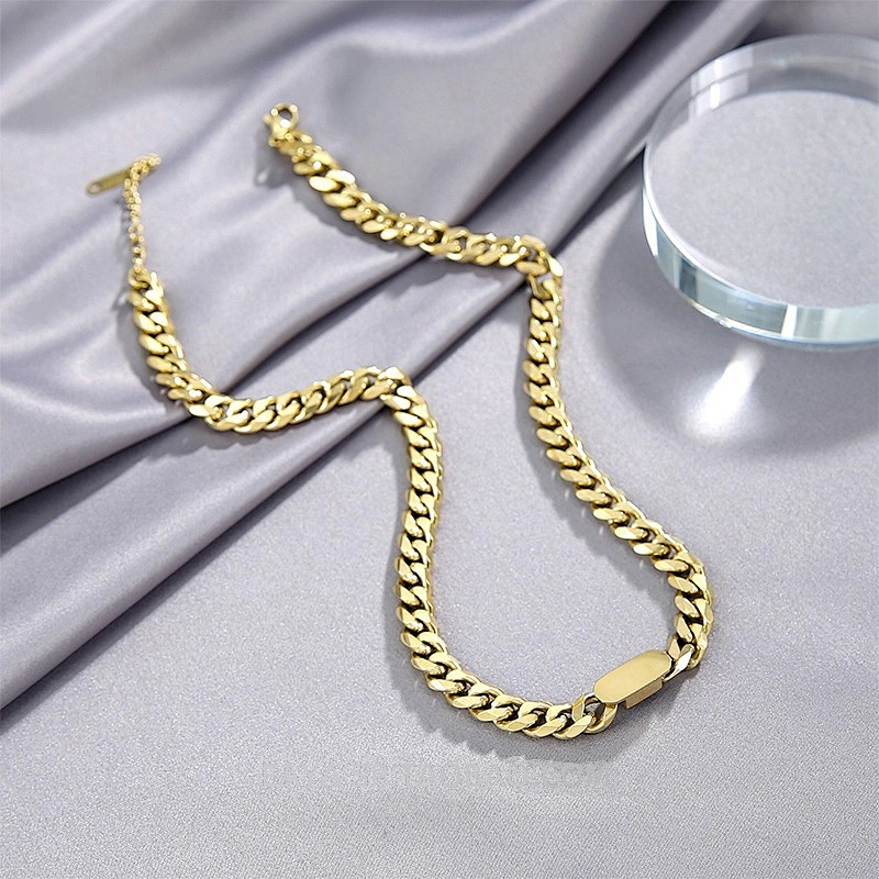 Stainless Steel Simple 18K Gold Plated Chain Bracelet