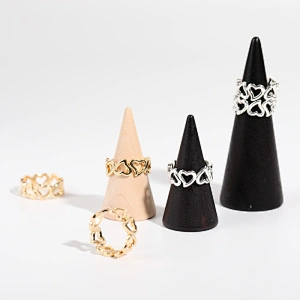Basic Hollow Heart Ring Gold And Silver Color Manufacturer