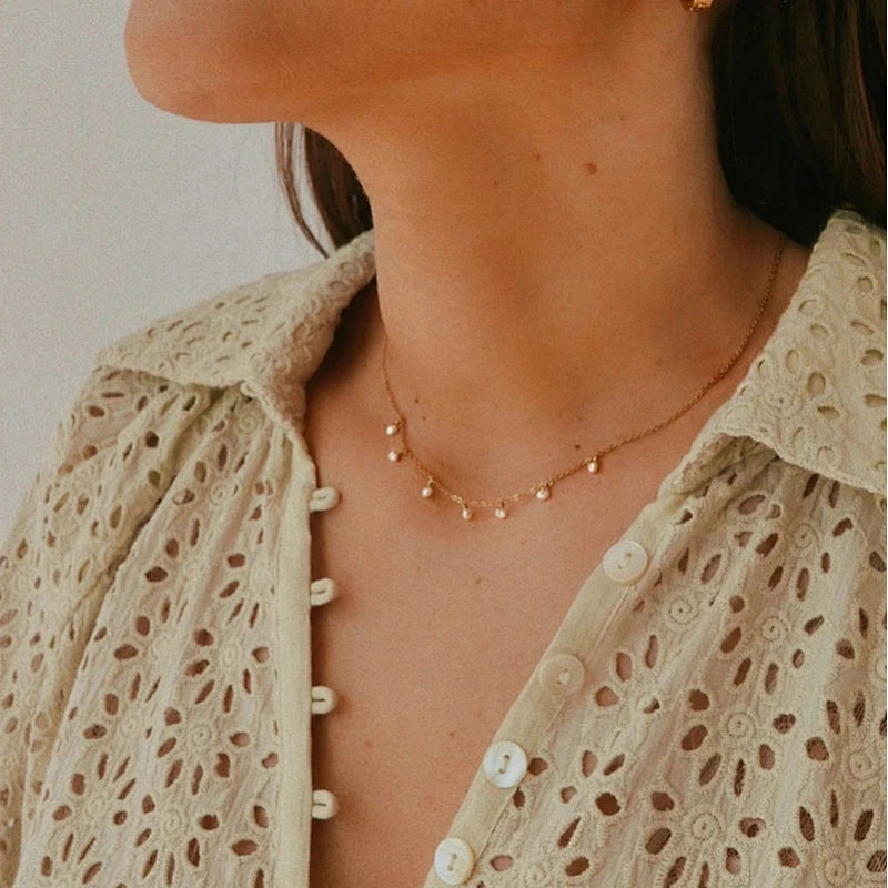 Gold Plated Freshwater Pearl Necklace Customize