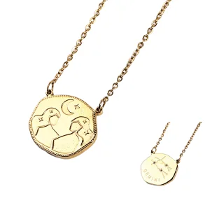 Trend Stainless Steel Zodiac Sign Charm Series Necklace