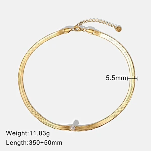 Simple Stainless Steel Jewelry Rectangular Color Necklace
