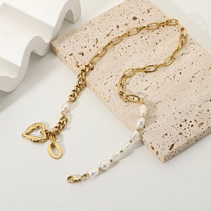 Trend Freshwater Pearls Necklace Heart Pendant Necklace